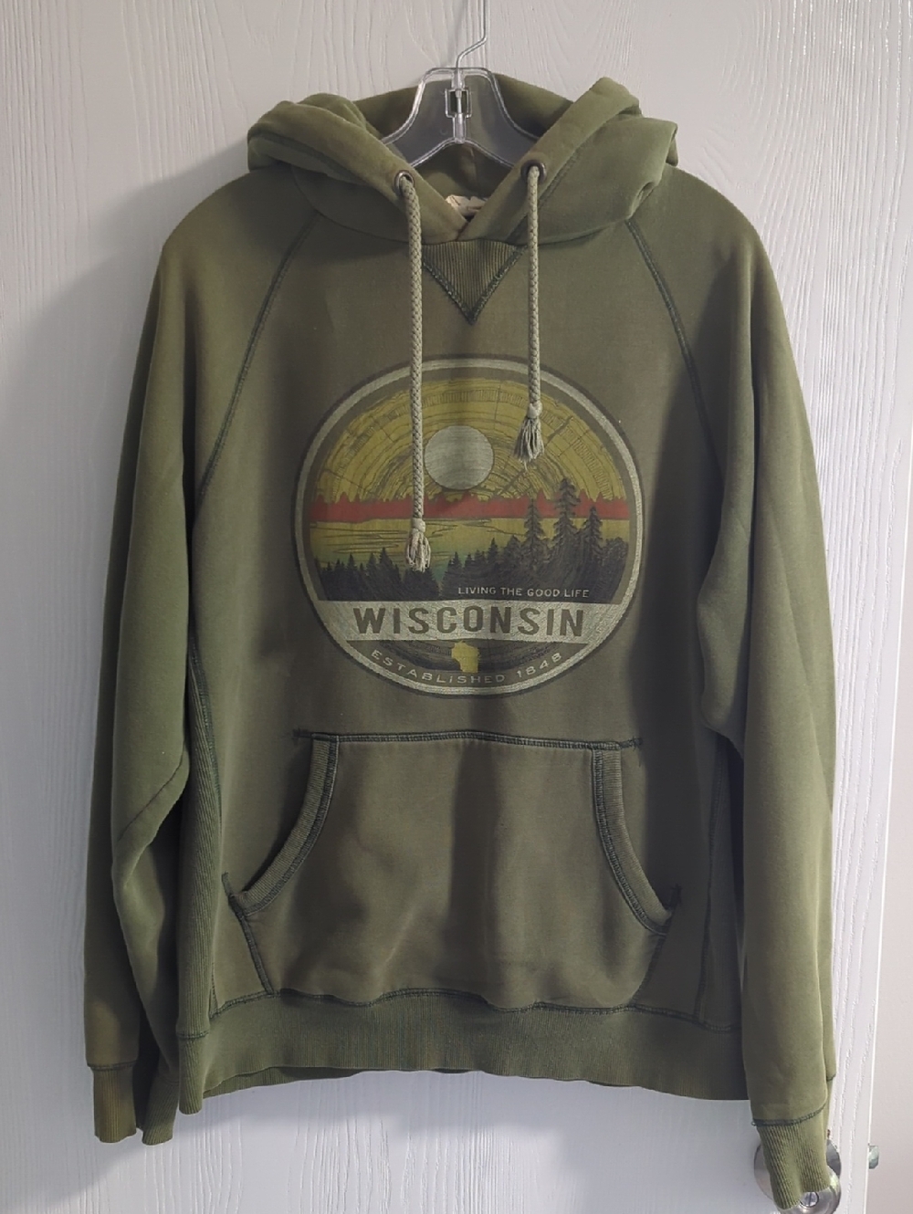 Wisconsin Graphic Green Hoodie